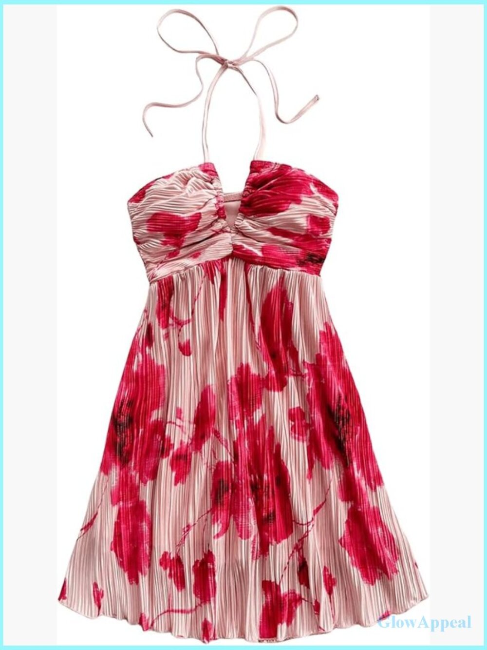 Tie Dye Halter Cami Dress Sleeveless A-Line Summer Sundress